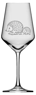 Produktbild von Weinglas Igel und Igelkind spülmaschinenfest 21 cm hoch 350 ml für Weinliebhaber