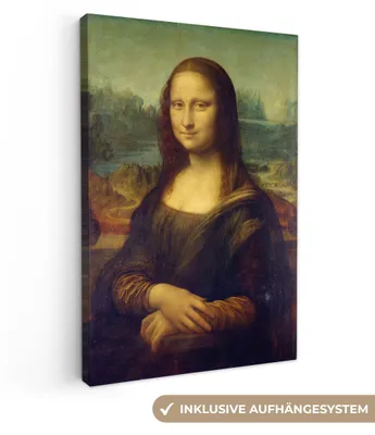 Produktbild von MuchoWow® - Leinwandbilder - Mona Lisa - Leonardo da Vinci, Wandbild, Wanddeko Bilder Wohnzimmer, 40x60cm