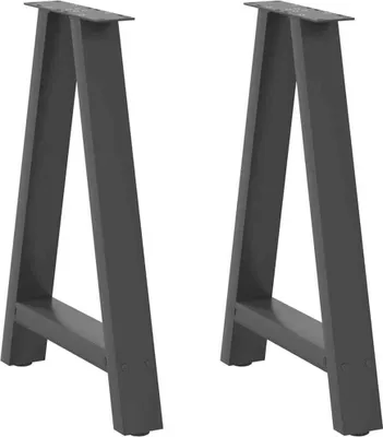 Productafbeelding van Eettafelpoten 2 st A-vormig 50x(72-73) cm staal antraciet