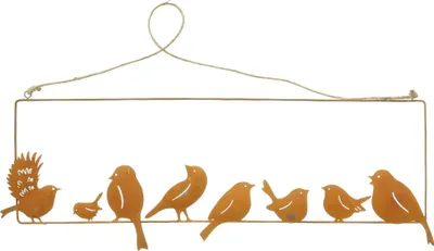 Produktbild von Dekohänger Vogelfreunde Metall Echtrost 55x19cm – Fensterdeko