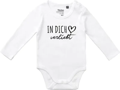Produktbild von Huuraa Baby Body In dich verliebt 74 White  Baumwolle Fairtrade Langarmbody Geschenkidee