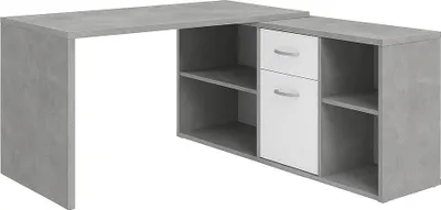 Produktbild von Anpassbarer Eckschreibtisch mit Container, Schublade und Regalen - Lex