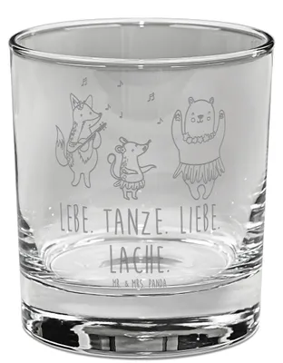 Produktbild von Mr. & Mrs. Panda Old Fashioned Glas Waldtiere Aloha - Transparent - Geschenk, Tumbler, Wald, Scotch, Whiskyglas, Leben, Gravur, Hase, Musik, Bär, Gute Laune