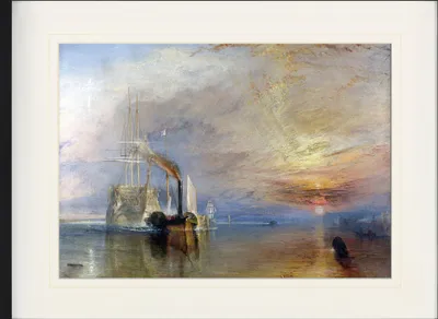 Obrázek produktu pro Joseph William Turner Zarámovaný obraz s jemným paspartováním | Obrazy na zeď | V rámu - Bojující Temeraire, 1839 (60 x 80 cm)