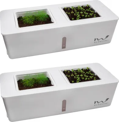 Produktbild von 2er Set Indoor Kräutertopf selbstbewässernd Küchen Kräuter Gewächshaus Pflanzgefäß