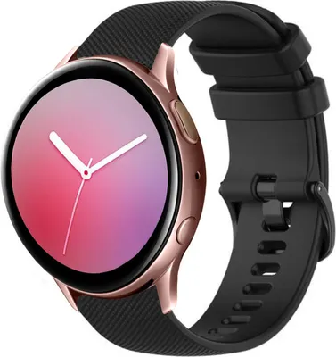 Produktbild von Strap-it Samsung Galaxy Watch Active Luxus Silikonarmband (Schwarz)