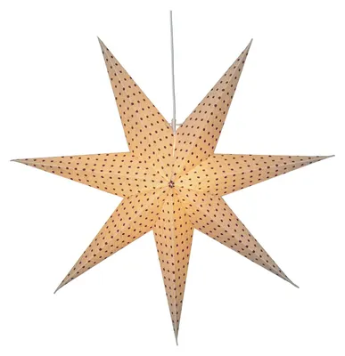 Produktbild von Star Trading 502-82 Papierstern "Baumwolle" weiß mit roten Punkten, ca. 60 cm Ø,  ausPapier, mit Stoff, ohne Leuchtmittel,  Vierfarb-Karton