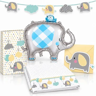 Produktbild von Partyset 19 tlg. Elefant Partydeko Set Geburtstag Baby Shower Party Deko