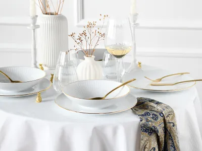 Obrázok produktu pre CreaTable, 22846, Valencia Gold, Tafelservice 12-tlg, Porzellan