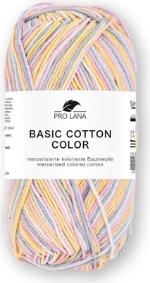 Produktbild von Pro Lana Basic Baumwolle color 100 % Baumwolle (mercerisiert, gekämmt,gasiert)gländend,dünn,Häkelgarn, 80