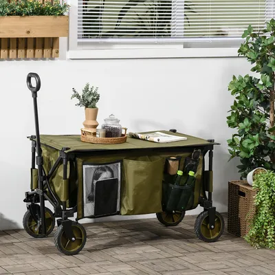 Immagine prodotto di Carrello robusto - Carrello da trasporto - Carrello per il trasporto - Carrello da spiaggia - Carrello pieghevole - Pieghevole - Maniglia regolabile