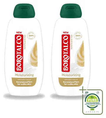 Immagine prodotto di 2 flaconi di Bagnoschiuma Idratante Borotalco - Vaniglia e Avena - 250 ml - Confezione grande - 2 pezzi