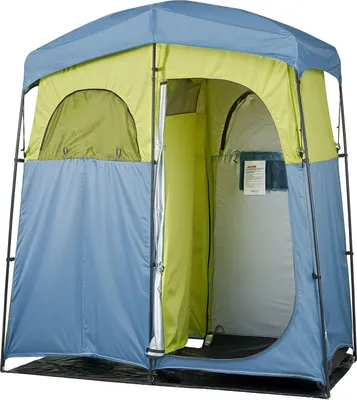 Immagine prodotto di Tenda doccia e WC con 2 vani - Tenda spogliatoio - Dimensioni 213 x 107 x 213 cm - Materiale 150D Oxford - Con borsa doccia - Incl. picchetti, corde, borsa per il trasporto