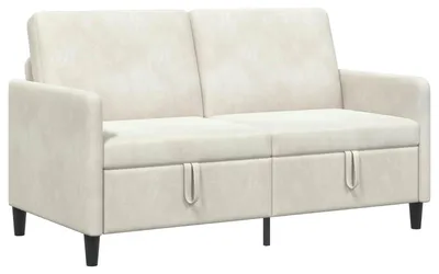 Imagen del producto de vidaXL Sofá con espacio de almacenamiento, color crema, 152 x 78 x 87 cm, tapizado en poliéster