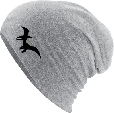 Produktbild von Huuraa Beanie Pteranodon Dinosaurier Heather Grey One Size Baumwolle und Elasthan Mütze Geschenkidee