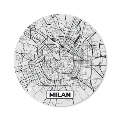 Produktbild von MuchoWow® Mauspad Mousepad Mailand - Stadtplan - Schwarz und weiß - Karte 40x40 cm - Mousepads - Maus Mat - Pad - Mausunterlage - Schreibtisch Accessoires