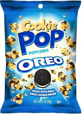 Produktbild von Candy Pop Popcorn Oreo 28g – Süßes Popcorn mit Oreo-Keksstücken+Heartforcards Versandschutz