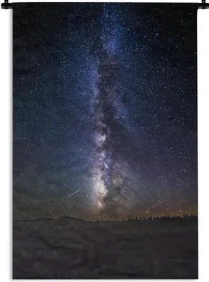 Produktbild von MuchoWow® Wandteppich Wandbehang Milchstraße am dunklen Himmel 90x135 cm Tapisserie Dekoration Wandtuch - Baumwolle - Wandskulptur