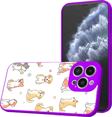 Produktbild von Smartphonica Handyhülle Geeignet für iPhone 11  Pro mit Hundedruck - TPU Back Cover Case Hundedesign - Lila