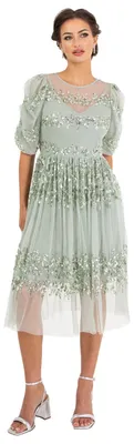 Produktbild von Maya Deluxe Damen Womens Midi Ladies Sequin Embellished Short Sleeve Dress for W