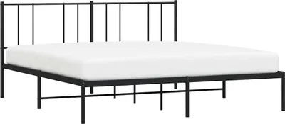 Produktbild von vidaXL Bettgestell mit Kopfteil Metall Schwarz 183x213 cm