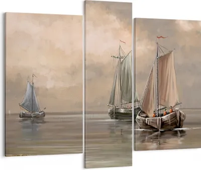 Produktbild von Bild auf Leinwand - Leinwandbild - Meer Boot Fischer - 95x80cm - Wand Bild - Wanddeko - Wandbilder - Leinwanddruck - Bilder - Kunstdruck - Wanddekoration - Leinwand bilder - Wandkunst - CB95x80-3514