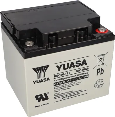 Obrázok produktu pre Olovená batéria Yuasa REC50-12I Pb 12V 50Ah odolná voči cyklom, vnútorný závit M5