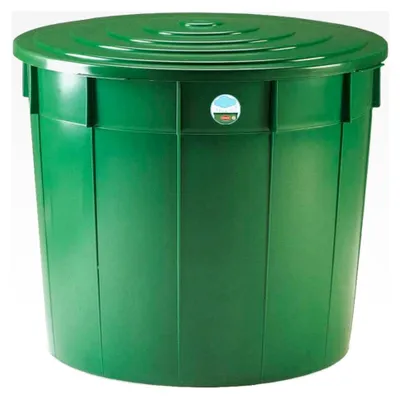 Produktbild von Wassertank 500 Liter, mit Deckel und Wasserhahn, Kunststoff, Grün