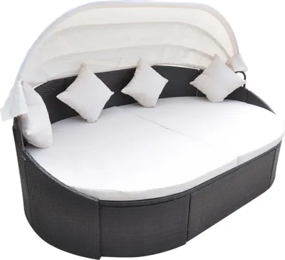 Produktbild von vidaXL Garten-Sonneninsel mit Sonnendach Poly Rattan Braun