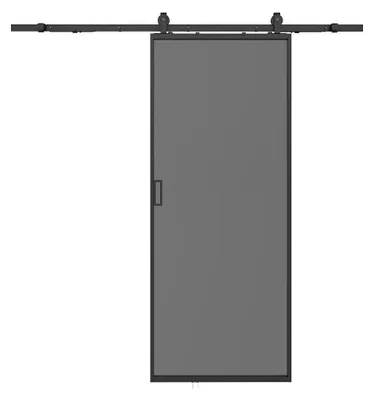 Produktbild von Wandschiebetür - Aluminium und geräuchertes gehärtetes Glas - H 205 x B 93 cm - LINCI II