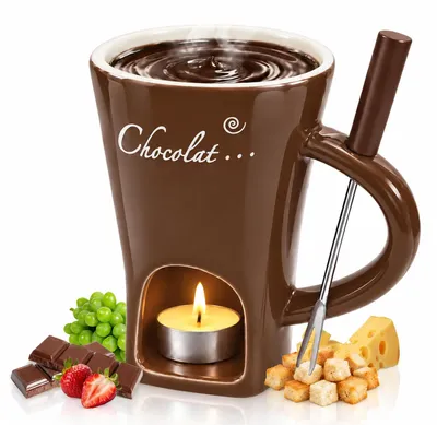 Produktbild von Schokofondue-Tasse - Keramik - Für Schokoladenfondue - Braun - 130 ml