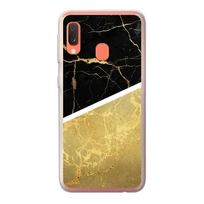 Produktbild von MuchoWow® Handyhülle Schutzhülle Hülle für Samsung Galaxy A20e Marmor - Schwarz - Gold Silikon Softcase Handy Hülle - Abdeckung