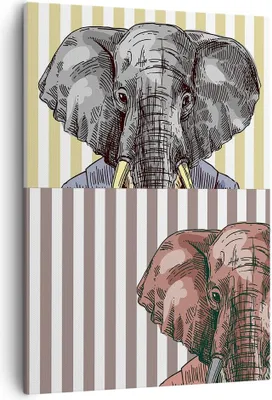 Produktbild von Bild auf Leinwand - Leinwandbild - Einteilig - Elefant Anzug Abstraktion Abbildung - 50x70cm - Wand Bild - Wandbilder - Leinwanddruck - Wanddekoration - Leinwand bilder - Wandbild - PA50x70-3209