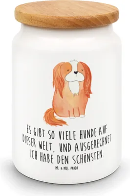 Produktbild von Mr. & Mrs. Panda behälter Hund Cavalier King Charles Spaniel - Weiß - Geschenk, Sprüche, Cockerspaniel, Kaffeedose, Spruch, Dose, Bester, Lebensmittelbehälter, Keksdose