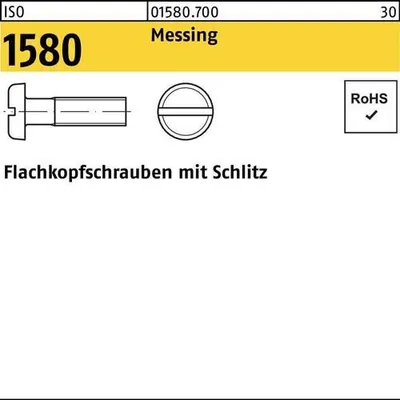 Produktbild von Reyher  Flachkopfschrauben ISO 1580 Messing M 3 x 12 Ms (200 Stück)