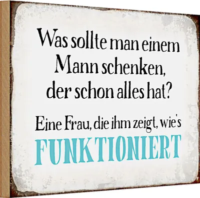 Produktbild von Holzschild Spruch 30x20cm was sollte man dem Mann schenken