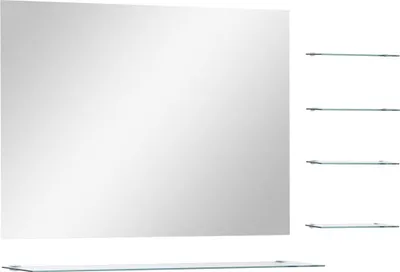 Produktbild von vidaXL Wandspiegel mit 5 Ablagen Silbern 80×60 cm