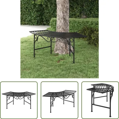 Obrázok produktu pre The Living Store Lavička na strom 113 cm čierna oceľ