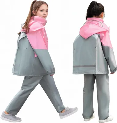 Productafbeelding van Regenkleding kinderen 8-14 jaar, waterdicht, met capuchon, voor buiten