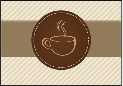 Produktbild von Wallario Wandbild Kaffee-Menü - Logo Symbol für Kaffee, Größe: 70,30 x 100,30 cm, Poster mit schwarzem Aluminiumrahmen