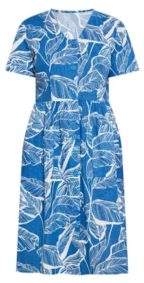 Image de Robe ALBEE pour femme - bleu laine et blanc, taille S