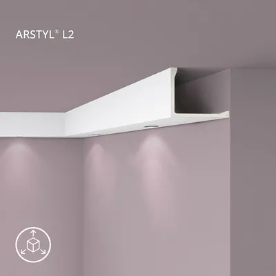 Imagen del producto de NMC L2 ARSTYL Moldura de cobertura Moldura decorativa Perfil de estuco 2 m