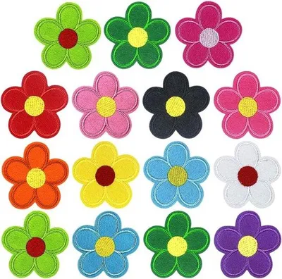 Produktbild von 26 Stücke Näh-Eisen Auf Blumen Patches Stoff DIY Applikationen für Kleidung Rucksack Mützen Schuhe Jeans