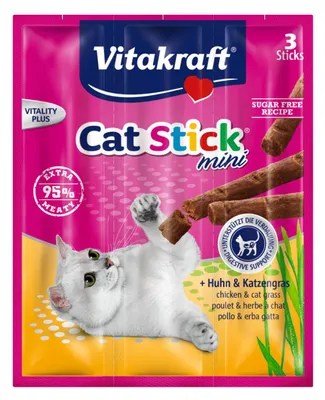 Produktbild von Vitakraft 31219, Snacks, Katze, Huhn, Schweinefleisch, Rind, 18 g, Zuckerfrei