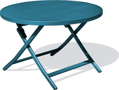 Produktbild von Runder Gartenklapptisch, Aluminium, entenblau