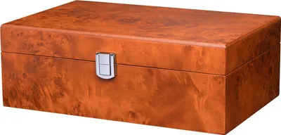 Produktbild von Schachfigurenbox in Wurzelholzoptik 240x155x85mm Filzinlett