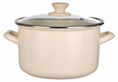Produktbild von Epewex Emaille-Topf mit Deckel 4,3L Cremefarben