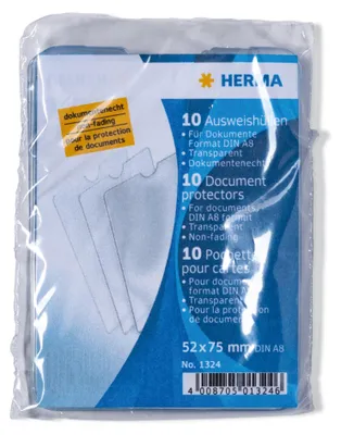 Zdjęcie produktu dla HERMA 1324 etui na karty identyfikacyjne 52x75 mm DIN A8 dokumenty