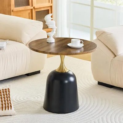 Image de Table d'appoint ronde - Structure métallique - 60 x 60 x 58 cm