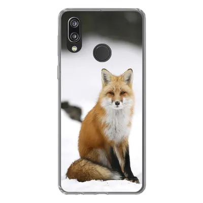 Produktbild von MuchoWow® Handyhülle Schutzhülle Hülle für Huawei P20 Lite (2020) Fuchs - Schnee - Winter Silikon Softcase Handy Hülle - Kartenhalter